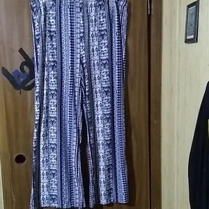 Blue and white palazzo pants